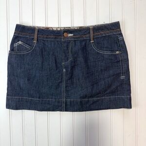 Vintage y2k 2000s SO Wear It Denim Mini Skirt Size 9 Embroidered Pocket
